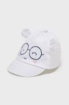 Дитяча Бавовняна кепка Mayoral Newborn колір білий однотонна