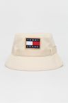 Бавовняний капелюх Tommy Jeans колір бежевий з бавовни