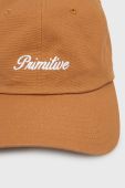 Бавовняна кепка Primitive Cut N Sew колір коричневий з аплікацією