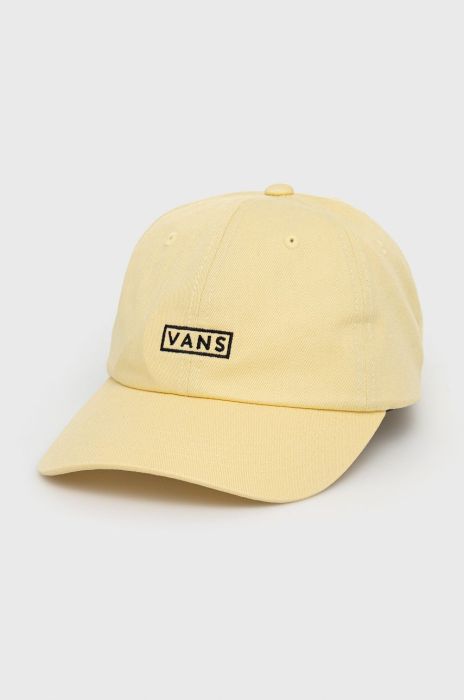 Бавовняна кепка Vans колір жовтий з аплікацією