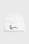 Шапка Karl Kani колір білий з тонкого трикотажу
