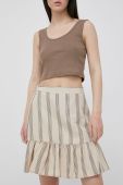 Спідниця Vila колір бежевий mini розкльошена
