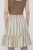Спідниця Vila колір бежевий mini розкльошена