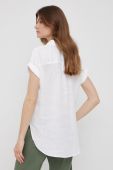 Сорочка з льону Lauren Ralph Lauren жіноча колір білий regular класичний комір