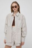 Бавовняна сорочка Reebok Classic H49285 жіноча колір бежевий relaxed класичний комір H49285-MOONST
