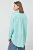 Сорочка Notes du Nord жіноча колір бірюзовий relaxed класичний комір