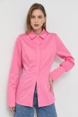 Сорочка Notes du Nord жіноча колір рожевий slim класичний комір
