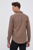 Бавовняна сорочка Samsoe Samsoe чоловіча колір коричневий regular класичний комір