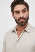 Сорочка Samsoe Samsoe чоловіча колір бежевий relaxed класичний комір (2147913)