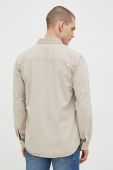 Бавовняна сорочка Jack & Jones чоловіча колір бежевий regular класичний комір