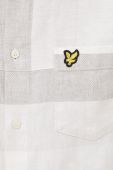 Сорочка з льону Lyle & Scott чоловіча колір сірий regular класичний комір