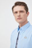 Сорочка La Martina чоловіча slim комір button-down колір блакитний