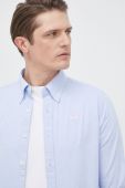 Сорочка La Martina чоловіча колір бірюзовий slim класичний комір