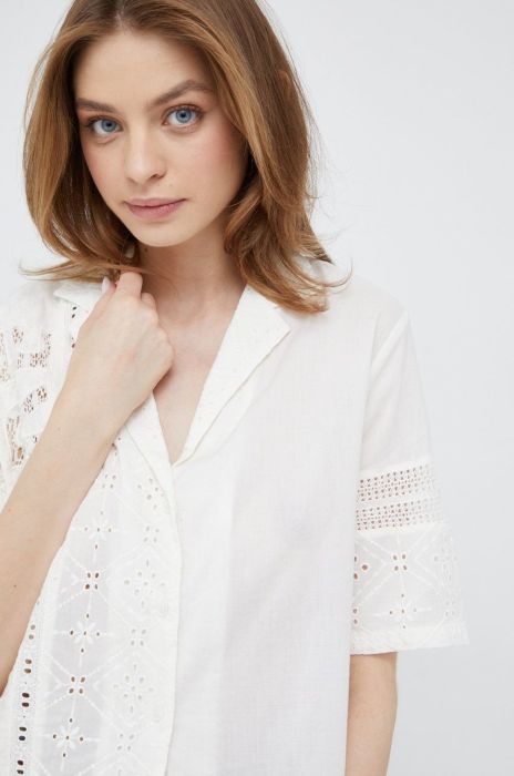 Сорочка Desigual жіноча колір білий regular класичний комір (2526665)