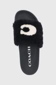 Шльопанці Coach жіночі колір чорний
