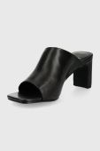 Шкіряні шльопанці Vagabond Shoemakers Luisa жіночі колір чорний каблук блок (2336085)