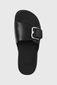 Шкіряні шльопанці UGG Solivan Slide жіночі колір чорний