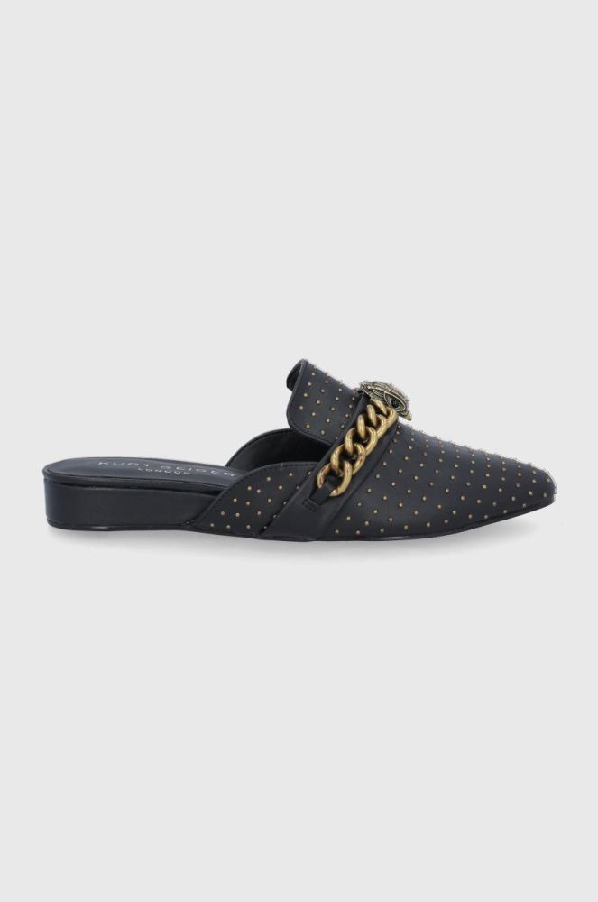 Шкіряні шльопанці Kurt Geiger London жіночі колір чорний (2119509)