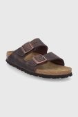 Шкіряні шльопанці Birkenstock Arizona жіночі колір коричневий Narrow Width 52533-Oil.hab