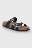 Замшеві шльопанці Birkenstock Franca жіночі колір чорний Narrow Width