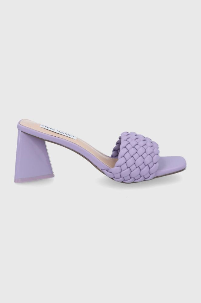 Шльопанці Steve Madden Monte Carlo жіночі колір фіолетовий каблук блок