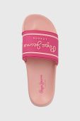 Шльопанці Pepe Jeans Slider Logo Woman жіночі колір рожевий