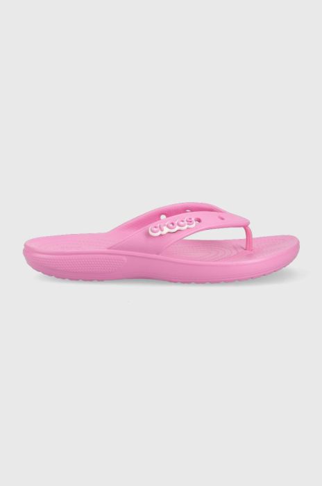 В'єтнамки Crocs CLASSIC 207713 жіночі колір фіолетовий на плоскому ходу 207713.6SW-TAFFY.PINK