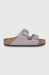 Шкіряні шльопанці Birkenstock Arizona чоловічі колір сірий 1022443-Stone.coin
