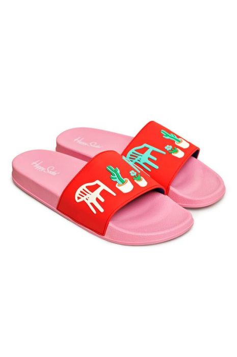 Шльопанці Happy Socks колір рожевий