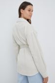Сорочка Pieces жіноча колір бежевий relaxed класичний комір