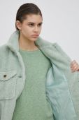 Куртка Pieces жіноча колір зелений перехідна oversize