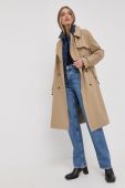 Тренч Tiger Of Sweden жіночий колір бежевий перехідний двобортний