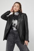 Шкіряний піджак Miss Sixty жіноча колір чорний однобортний