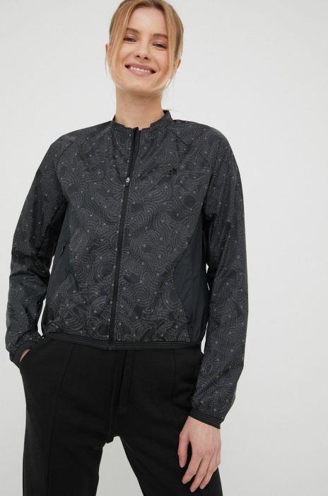 Бігова куртка adidas Performance Run Fast HC1659 колір чорний перехідна oversize