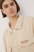 Вельветова сорочка Sixth June жіноча колір бежевий relaxed класичний комір