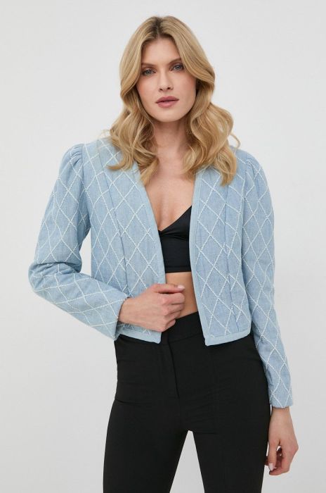 Піджак Twinset без застібки візерунок колір блакитний