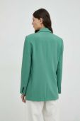 Піджак Bruuns Bazaar колір зелений однобортний однотонна