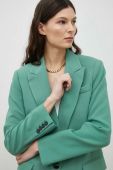 Піджак Bruuns Bazaar колір зелений однобортний однотонна