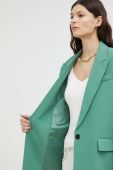 Піджак Bruuns Bazaar колір зелений однобортний однотонна