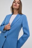 Вовняний піджак Victoria Beckham однобортний однотонна колір блакитний