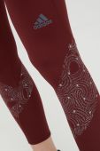 Легінси для бігу adidas Performance Own The Run HB9238 жіночі колір бордовий з принтом