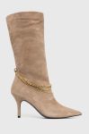 Замшеві черевики Miss Sixty жіночі колір бежевий на шпильці