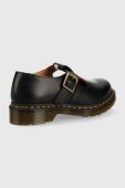 Шкіряні туфлі Dr. Martens жіночі колір чорний на плоскому ходу DM14852001.Polley-Black.Smth