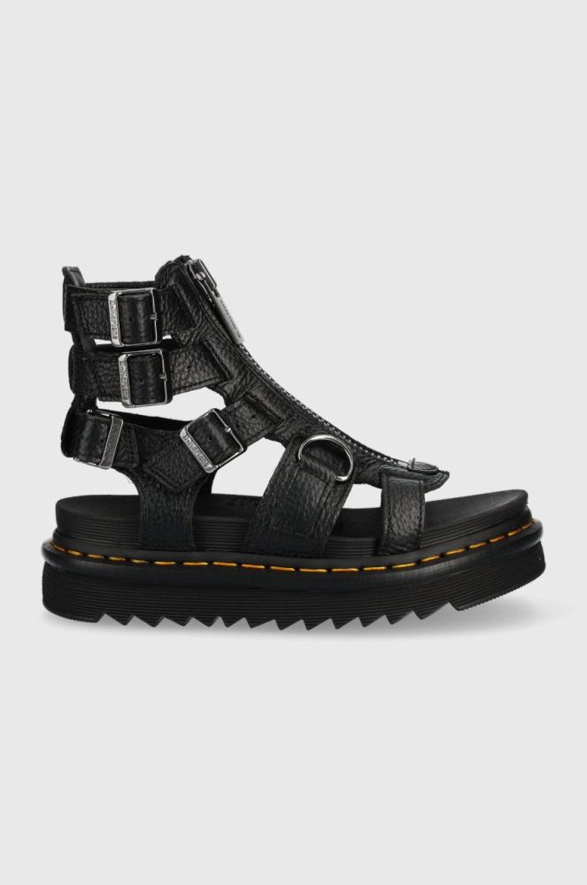 Шкіряні сандалі Dr. Martens жіночі колір чорний на платформі (2484533)
