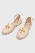 Шкіряні еспадрилі Tory Burch Eleanor Dorsay колір бежевий