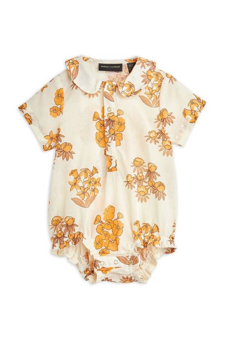 Дитяче бавовняне боді Mini Rodini колір бежевий