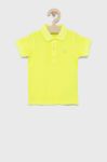 Дитяче бавовняне поло United Colors of Benetton колір жовтий гладкий