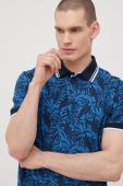 Бавовняне поло Tom Tailor візерунок колір блакитний