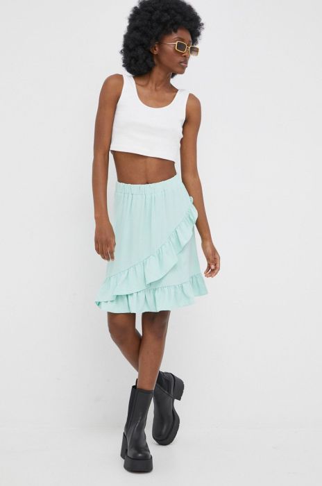 Спідниця Only колір бірюзовий mini розкльошена