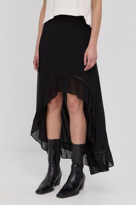 Спідниця The Kooples колір чорний maxi розкльошена